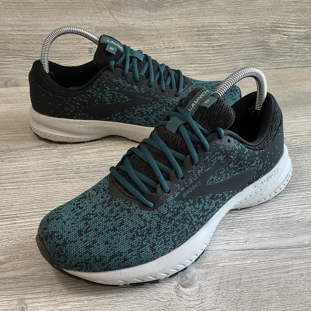 Brooks Launch 6 Womens Dark Green Running Shoes Sneakers 1202851B033 Size 9 B